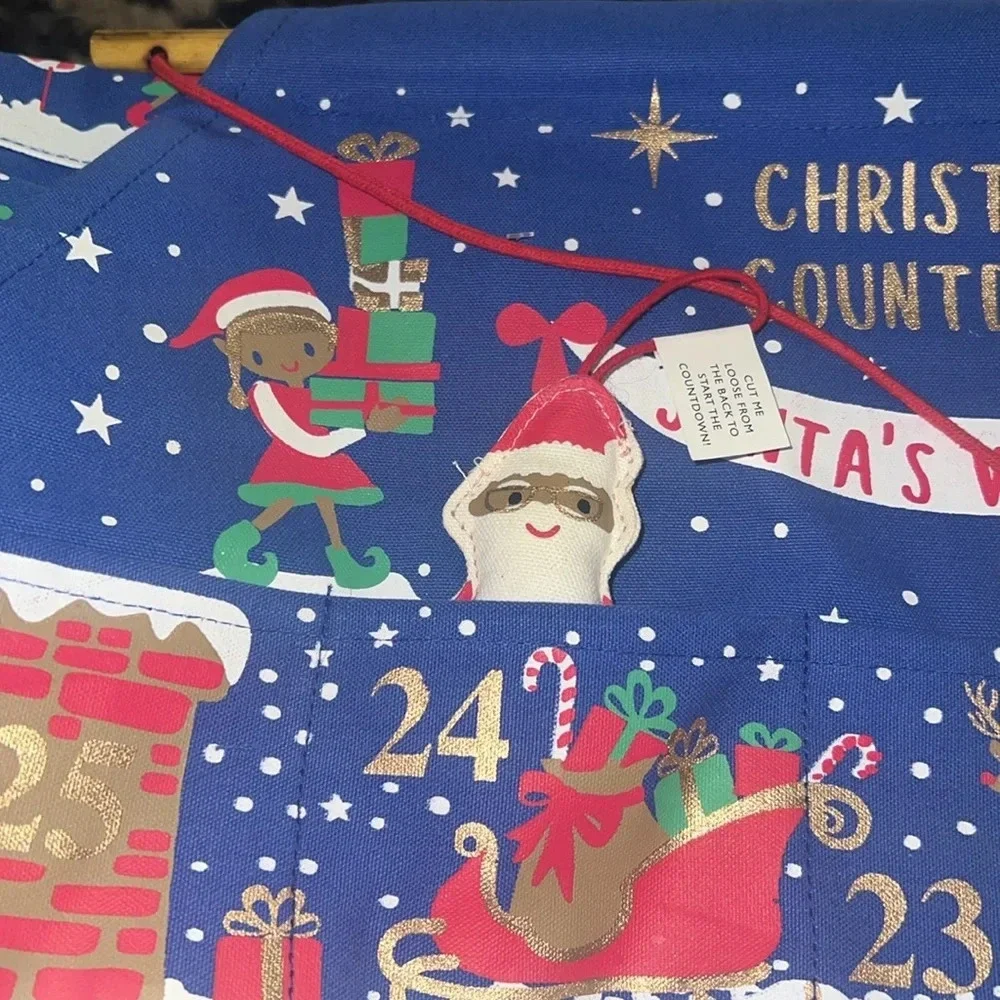 NWT Christmas Calendar Canvas Elves Advent Calendar